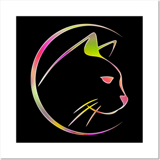 Cat Pet Domestic Life Chrome Graphic Posters and Art